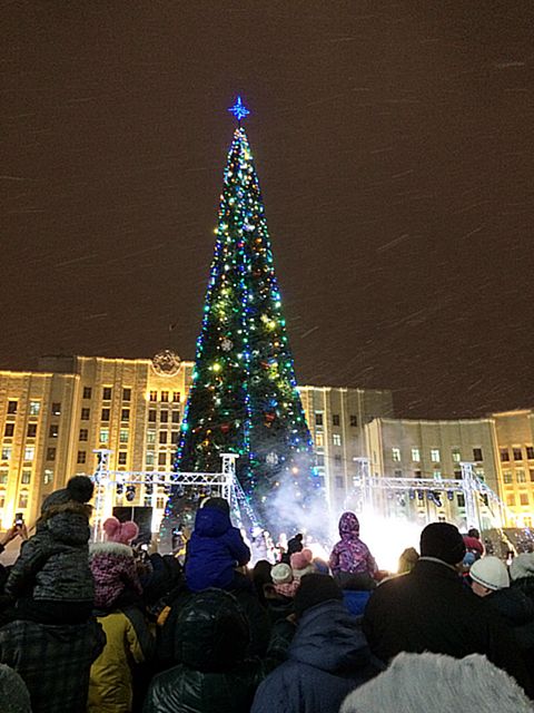 Церемония зажжения огней на Главной ёлке города