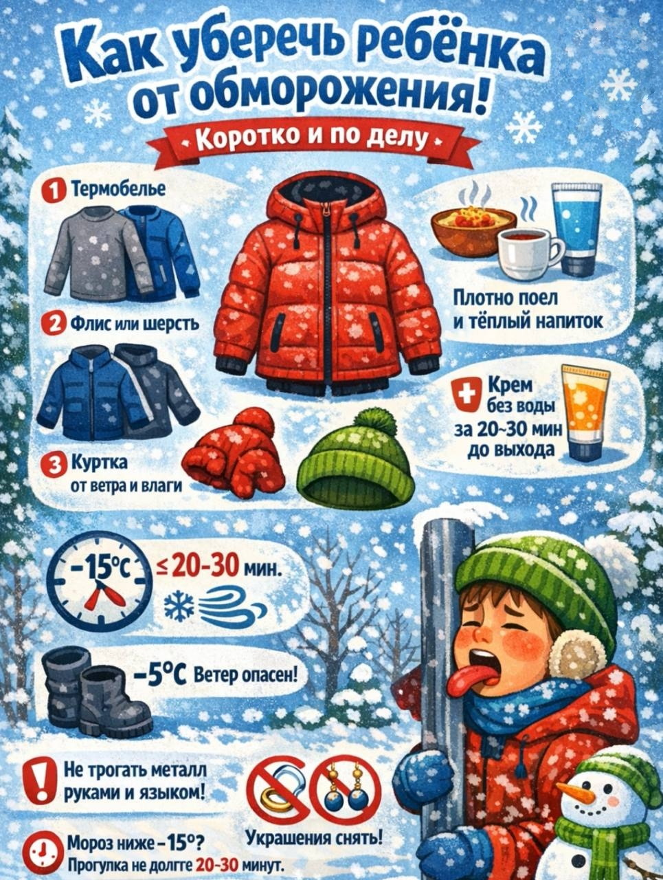 Как уберечь ребёнка от обморожения