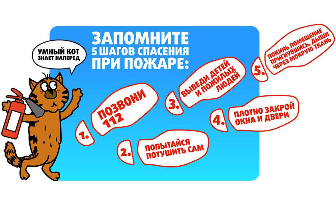5 шагов спасения при пожаре